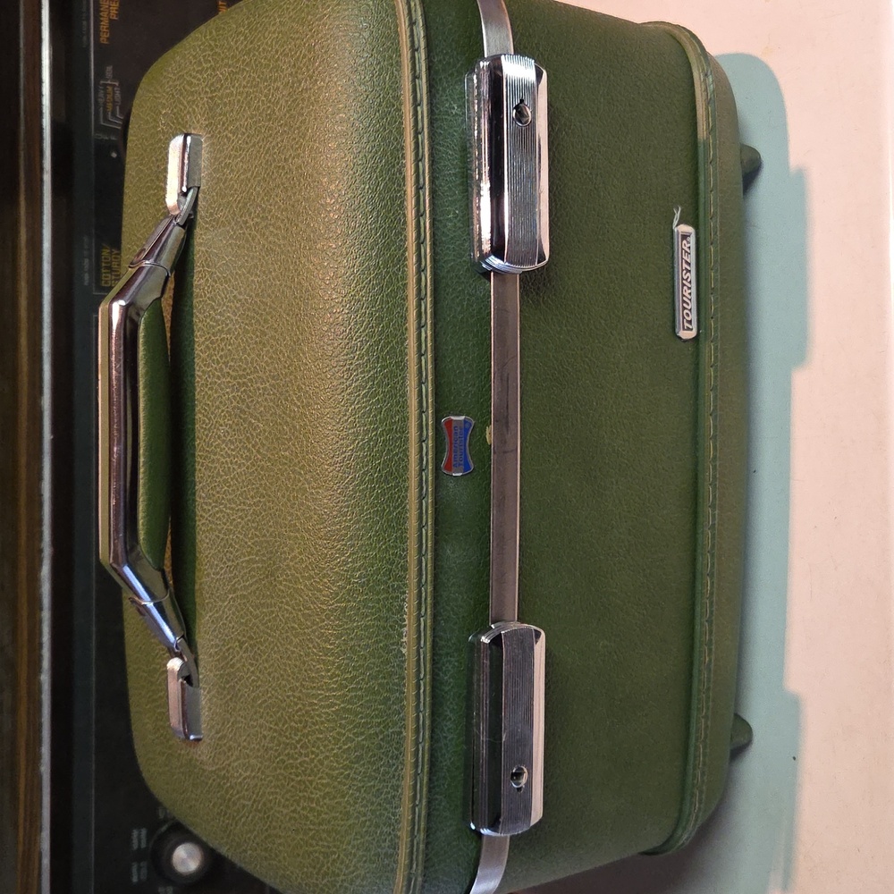 Olive Green Train Case Cosmetic Carry-On